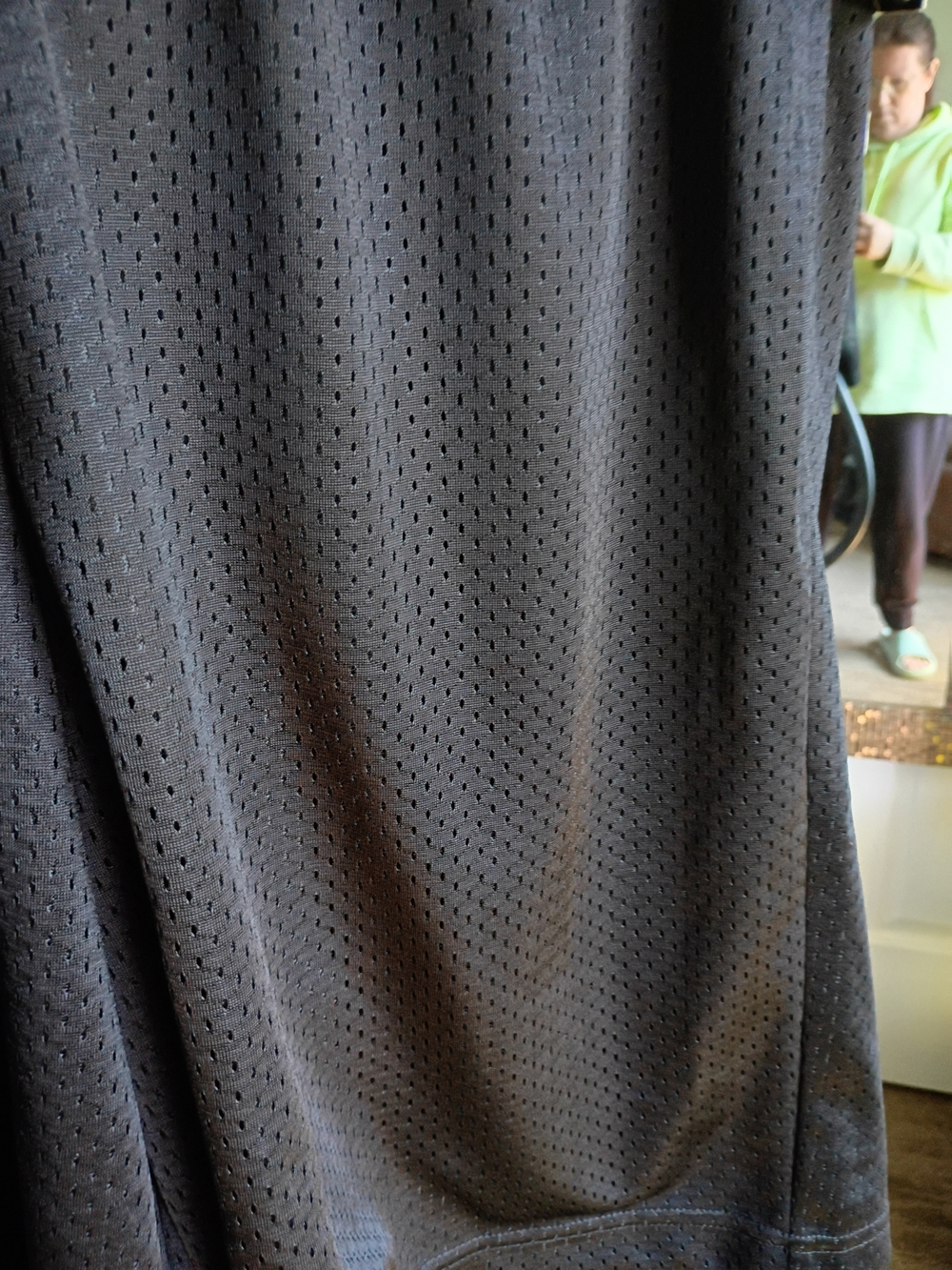 Men's Black Athletic Mesh Shorts - Picture 3 of 5